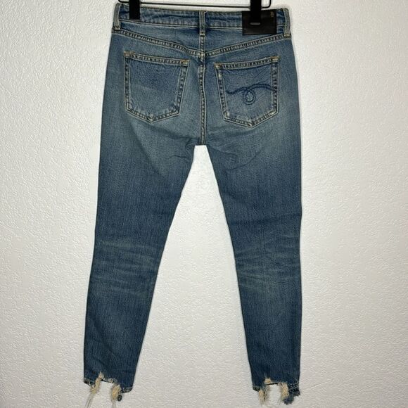 R13 Alison Skinny Cropped Jeans- Color Parker- Size 25 - Picture 7 of 16